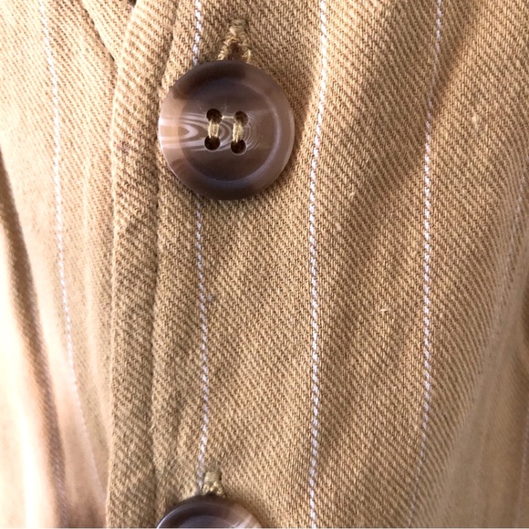 Emmer & Oat Jumpsuit Halter Pinstripes Mustard Cotton Blend Size Small Pockets - Picture 8 of 13